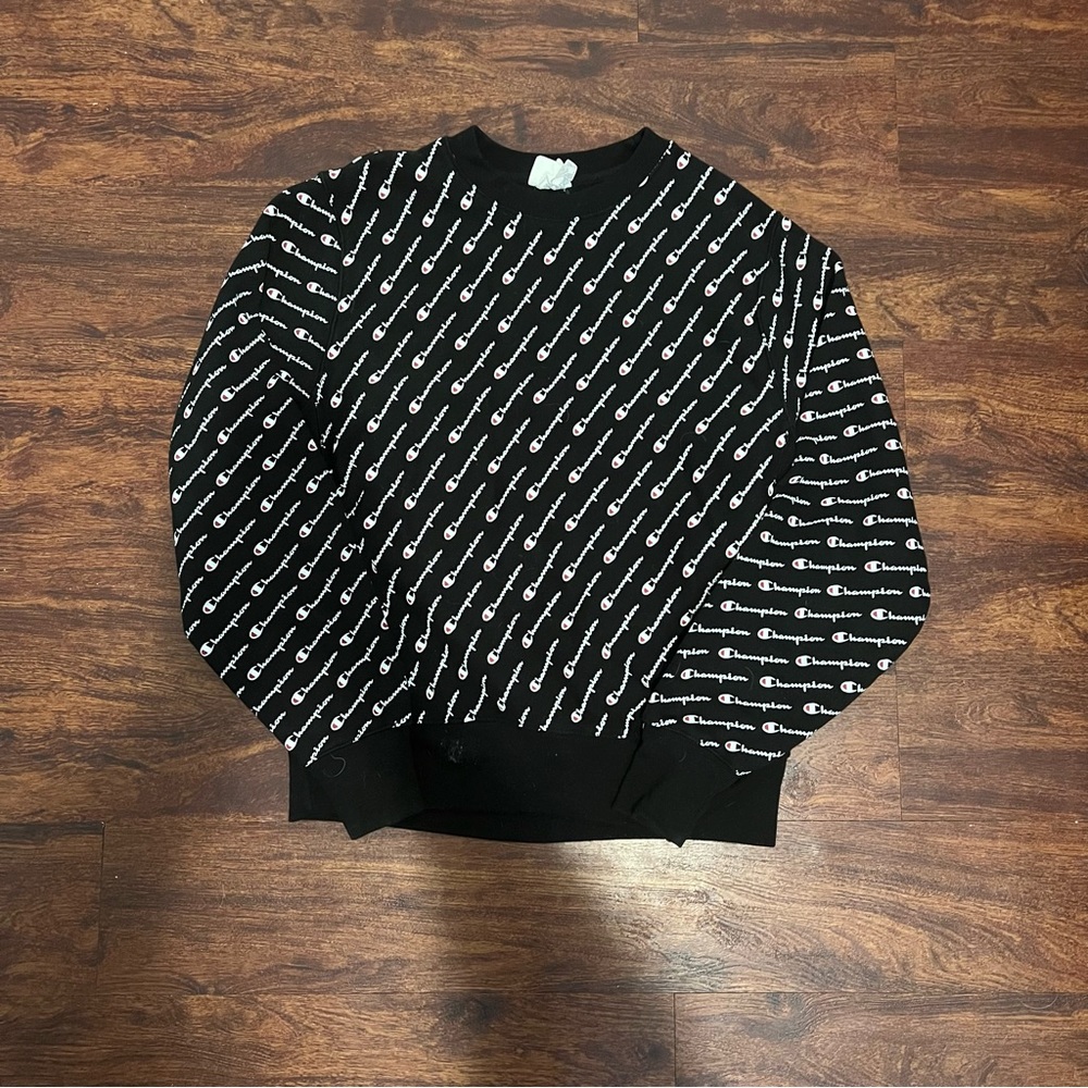 CHAMPION ALL OVER PRINT PULLOVER SWEATER